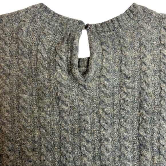 Vintage Polo Jeans Co Ralph Lauren MFG Cable Knit Wool Sweater Elbow Patch Large - Picture 4 of 11